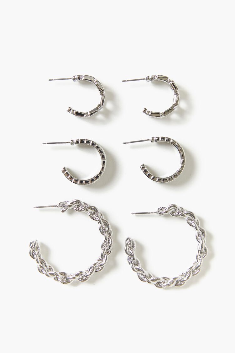 Triple Hoop Earrings in Silver | Glassons